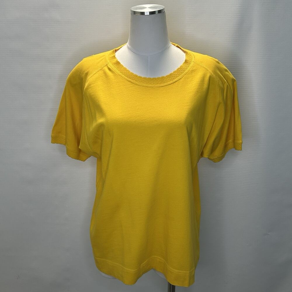 VTG 80s Gene Ewing Bis Wrinkled Rich Yellow T-Shirt Size Large Tee